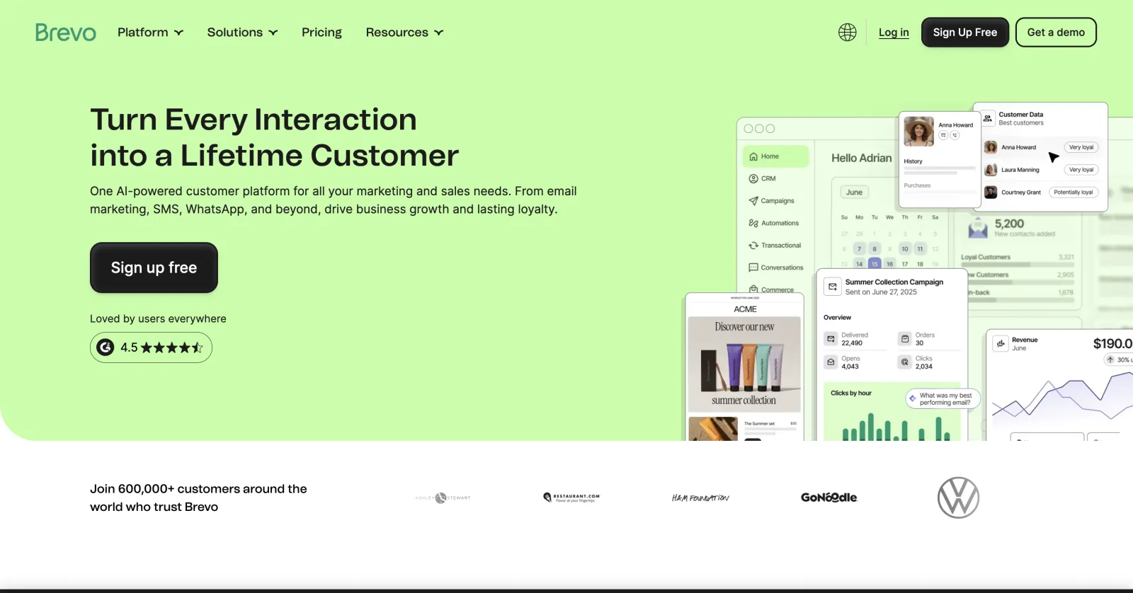 Brevo homepage
