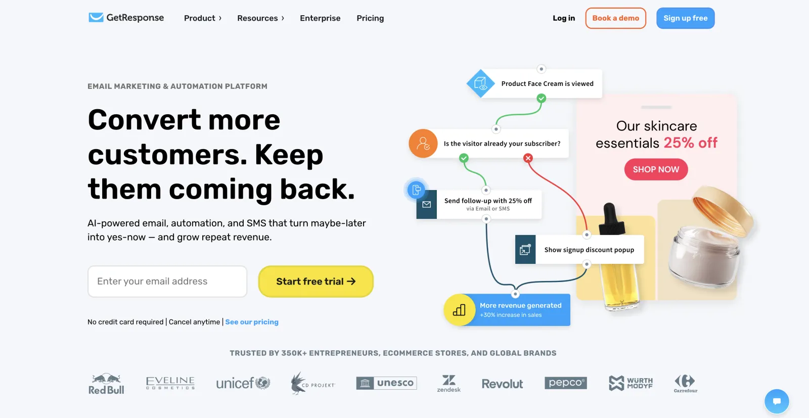 GetResponse homepage
