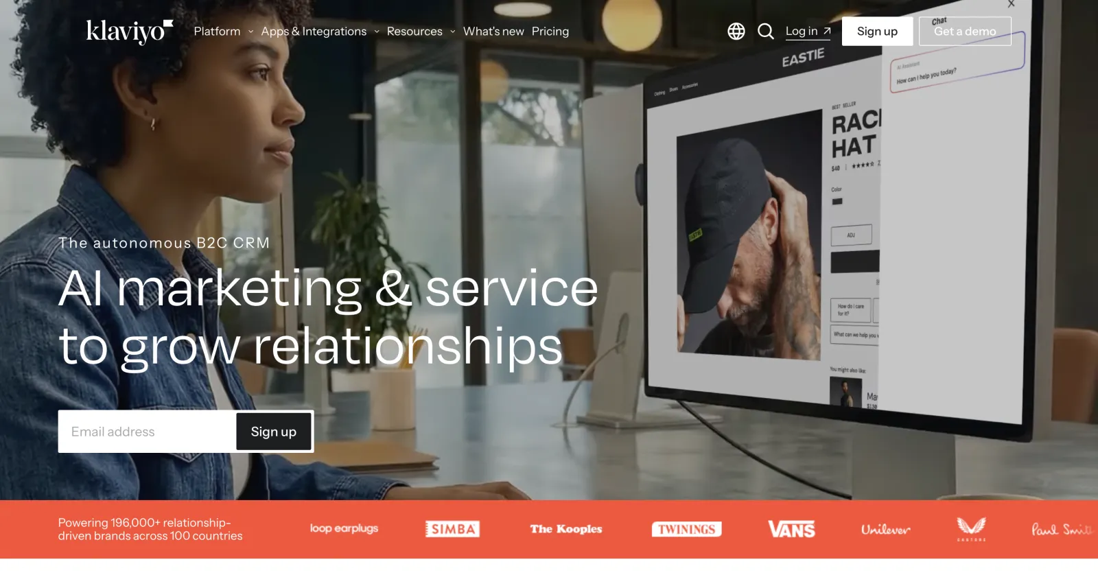 Klaviyo homepage