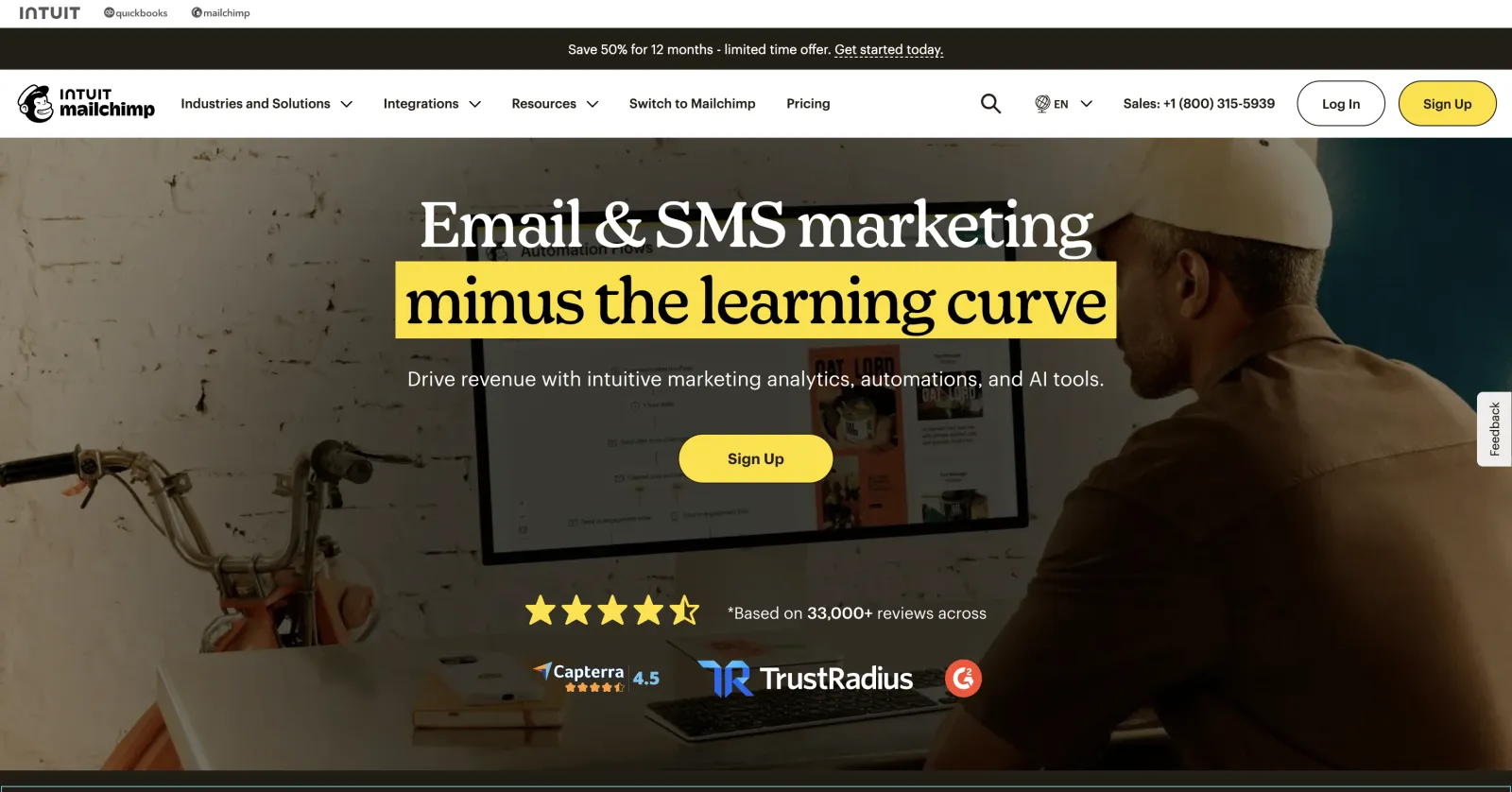 Mailchimp homepage