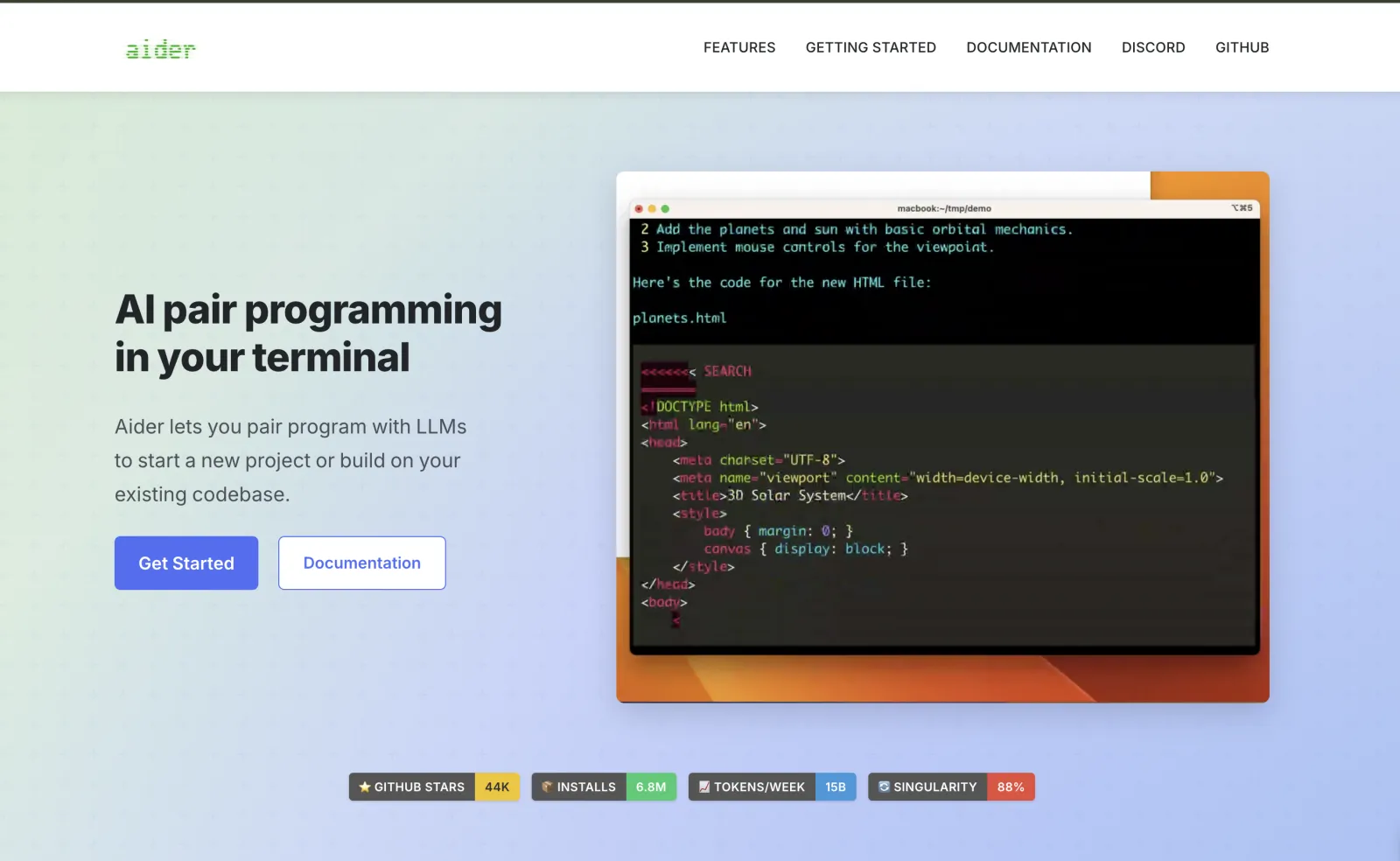 Aider — product screenshot
