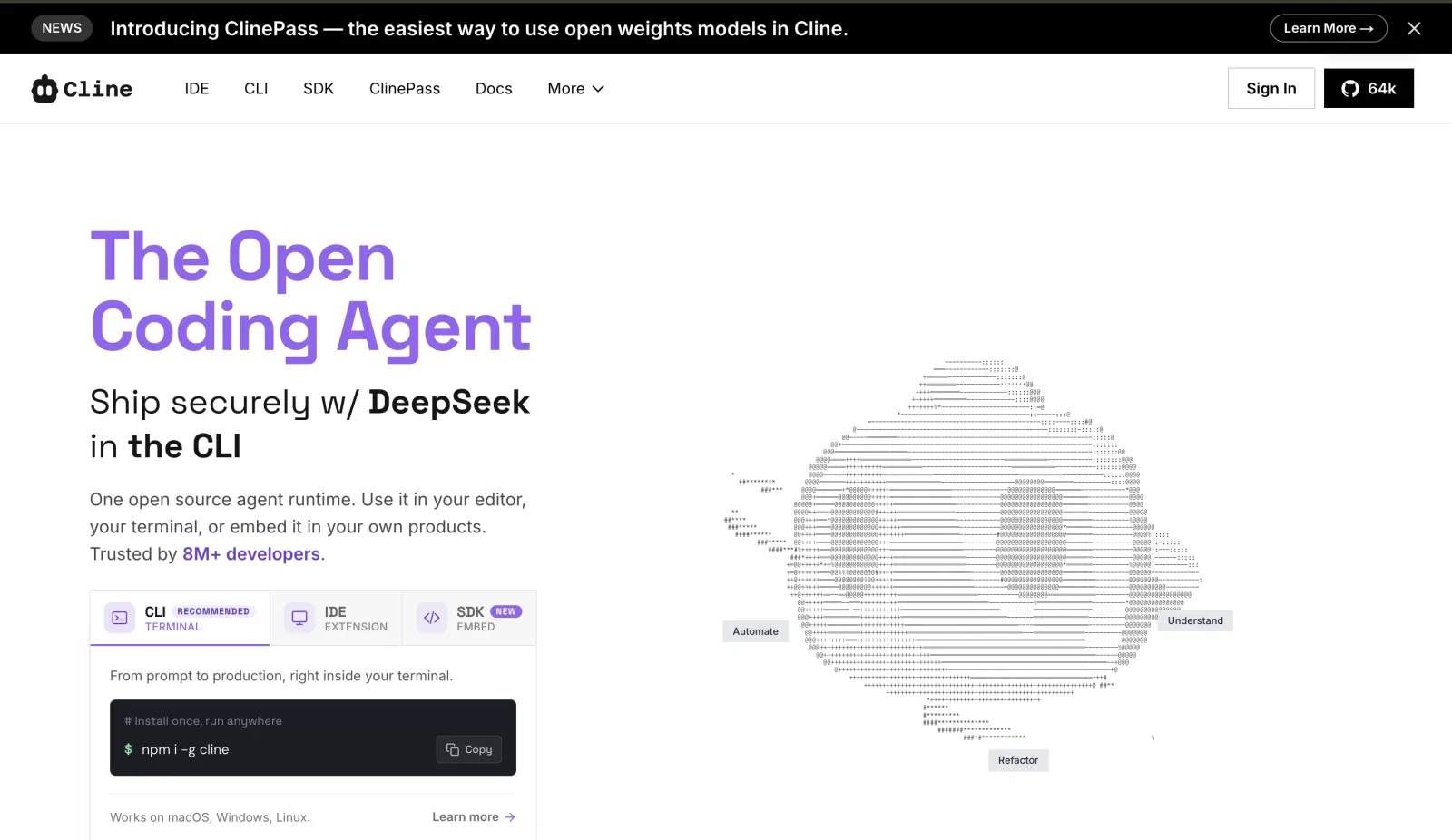 Cline — product screenshot
