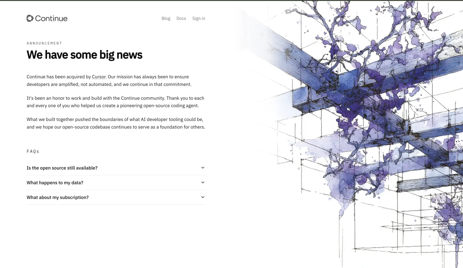 Continue — product screenshot